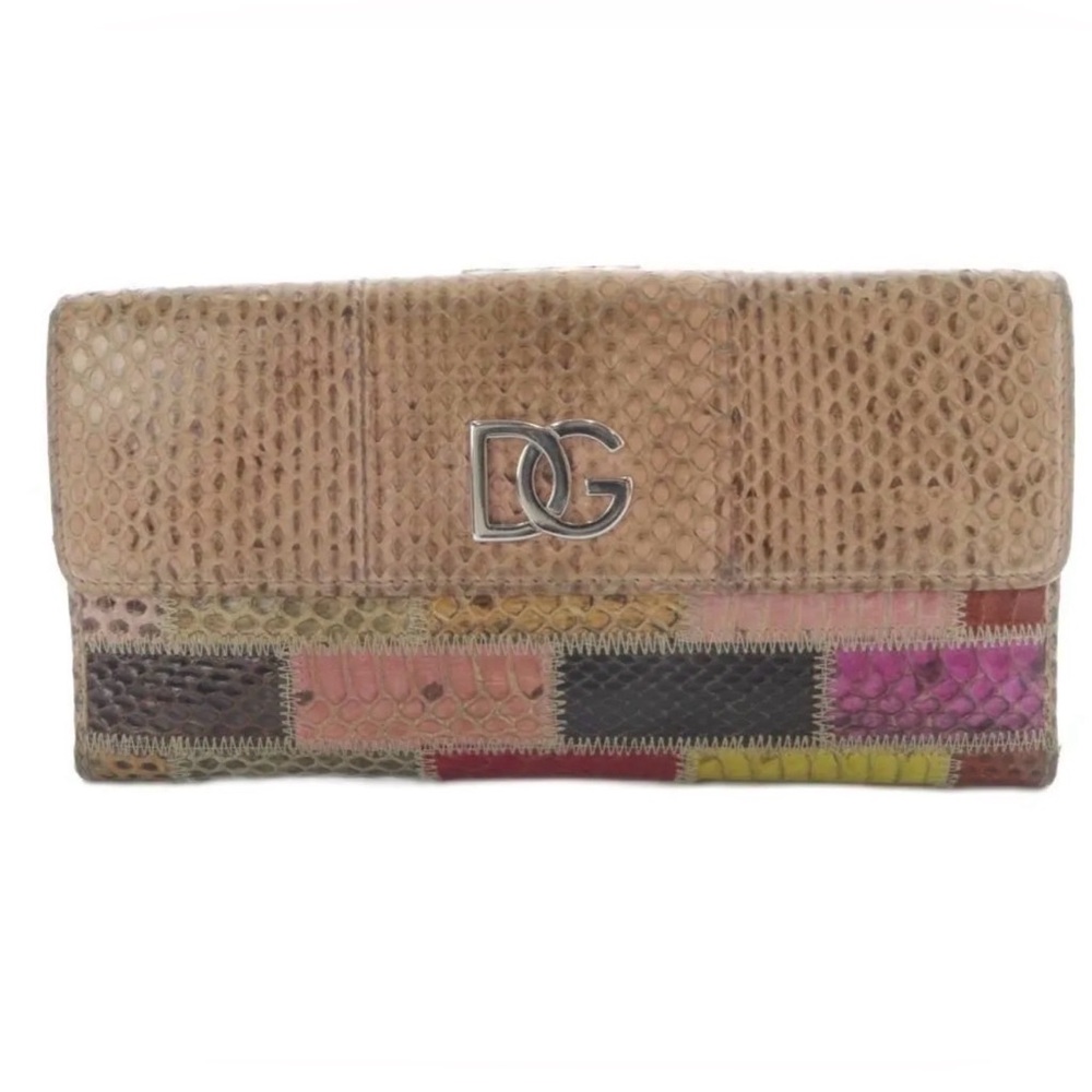 Dolce & Gabbana Multicolor Python Flap Wallet w/ … - image 1